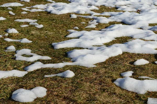 Fechar Derretendo Fundo Neve — Fotografia de Stock