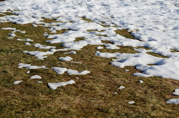 Close Smeltende Sneeuw Achtergrond — Stockfoto