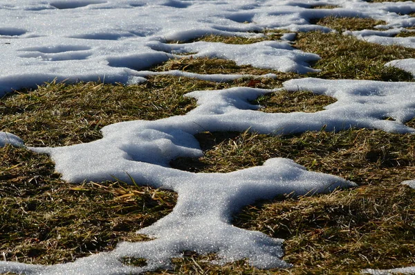 Nahaufnahme Schmelzender Schnee Hintergrund — Stockfoto