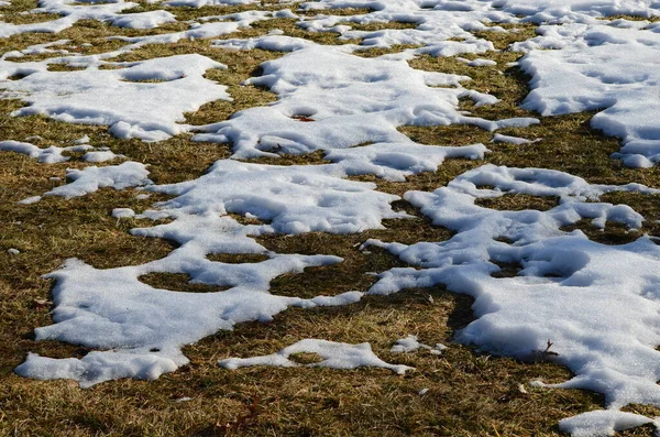 Fechar Derretendo Fundo Neve — Fotografia de Stock