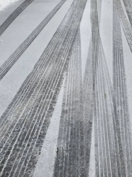 雪との閉鎖道路 — ストック写真