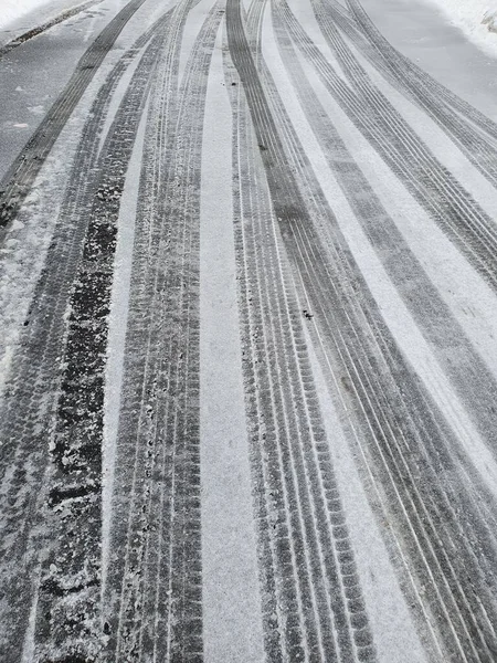 Route Étroite Avec Neige — Photo