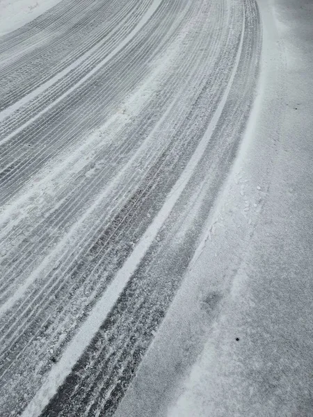 Strada Primo Piano Con Neve — Foto Stock