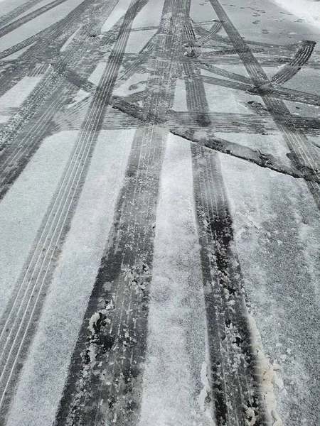 雪との閉鎖道路 — ストック写真
