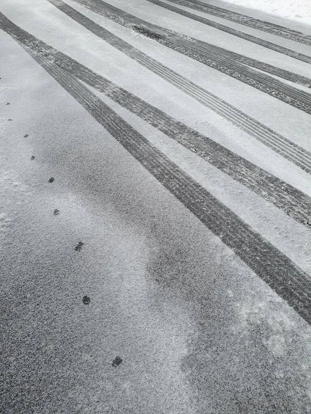 Karlı Yakın Yol — Stok fotoğraf