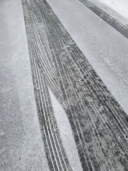 雪との閉鎖道路 — ストック写真