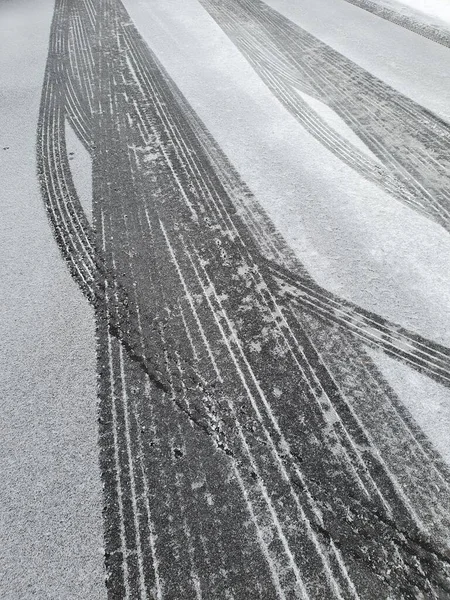 Close Weg Met Sneeuw — Stockfoto