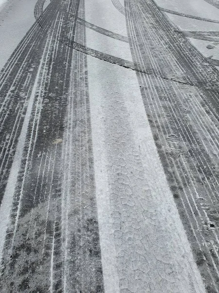Droga Zbliżeniowa Śniegiem — Zdjęcie stockowe