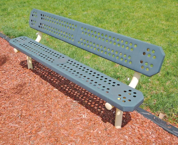 Closeup Metal Bench City — Φωτογραφία Αρχείου