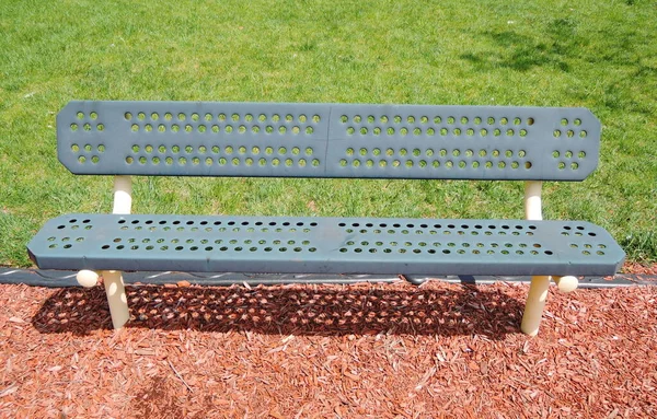 Closeup Metal Bench City — Fotografia de Stock