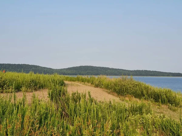 Nahaufnahme Sommersee Mit Himmel — Stockfoto