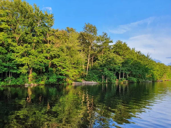 Closeup Summer Lake Clouds Sky — Stock Photo, Image