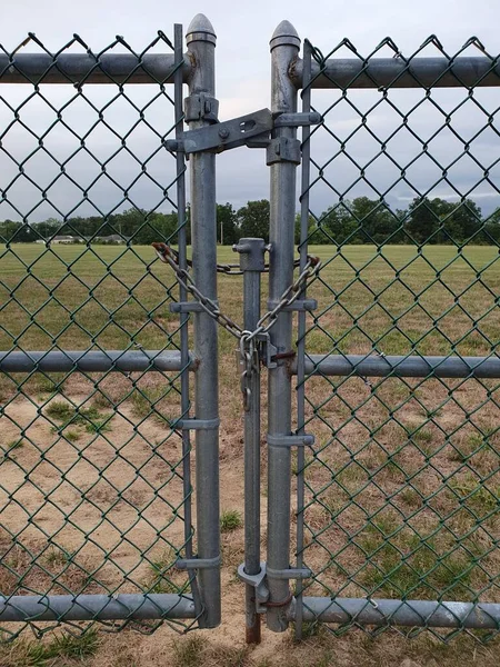 Closeup Lock Fence — Stock Photo, Image