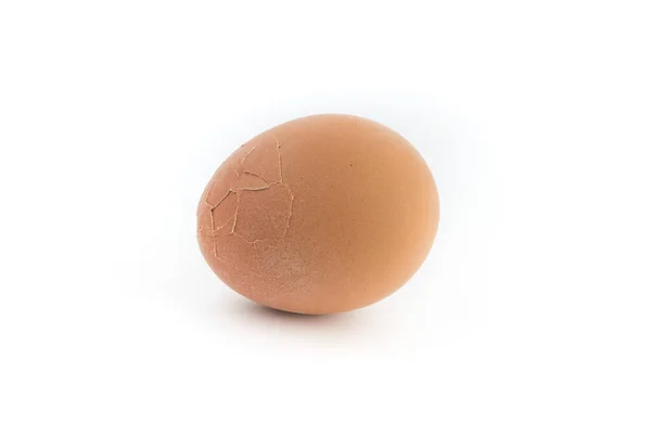 Egg Broken Shell Closeup White Background — Stock Photo, Image