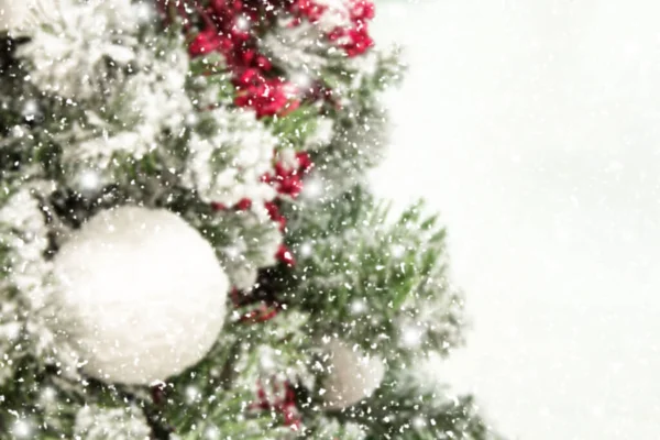 Árvore Natal Neve Fundo Feliz Ano Novo Tema Natal — Fotografia de Stock
