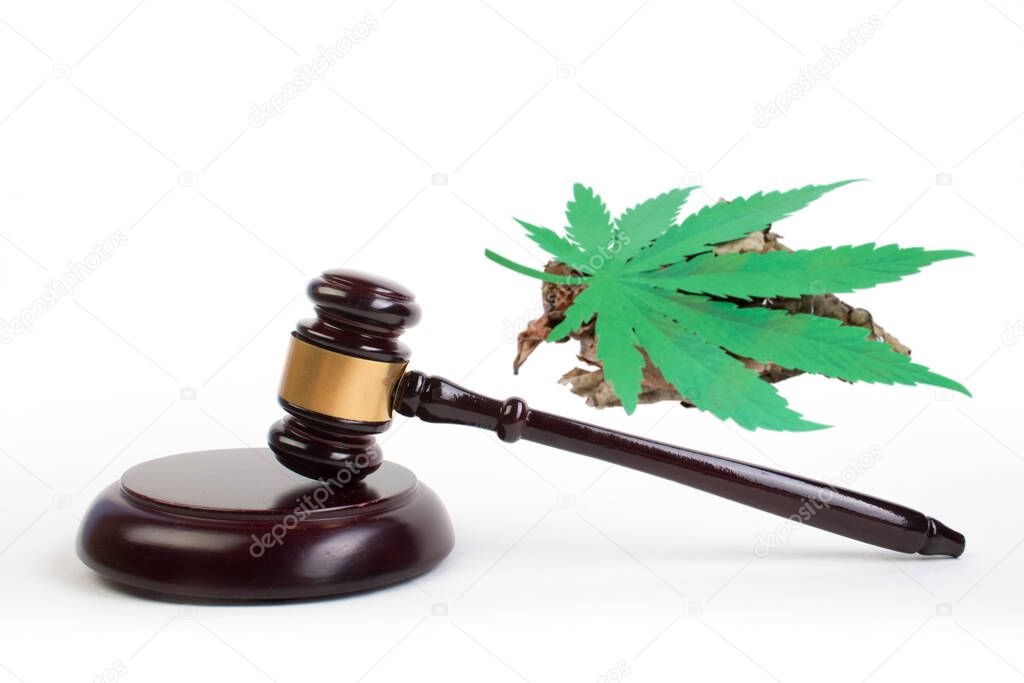 Legality of cannabis, legal and illegal cannabis on the world. law concept. white background.