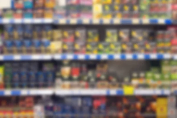 추상적 배경을 흐릿하게 잡화점 슈퍼마켓 냉장고 — 스톡 사진