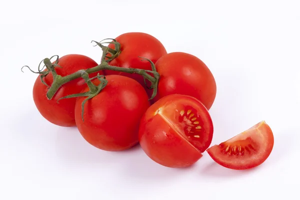 Tomates sobre fondo blanco. — Foto de Stock