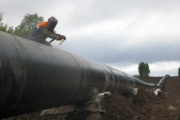 Construction of the pipeline — Stock Photo, Image
