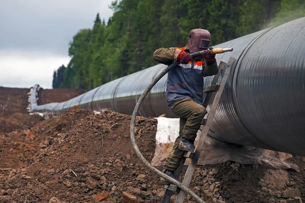 Construction of the pipeline — Stock Photo, Image