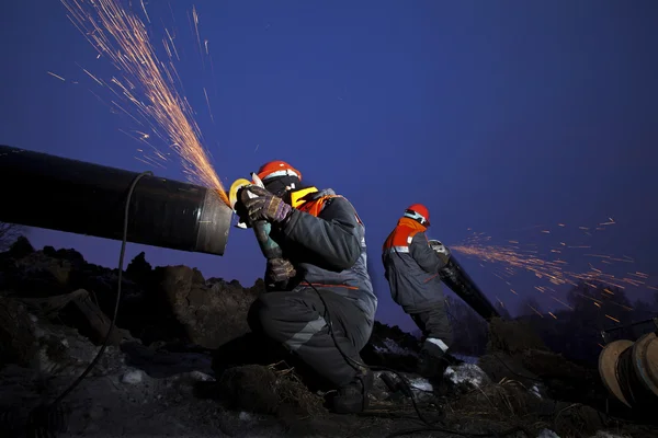 The construction of the pipeline — Stock Photo, Image
