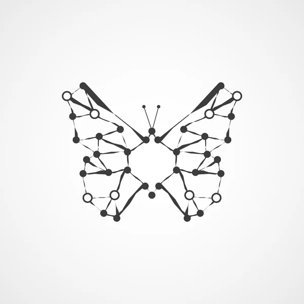 Estructura molecular en forma de mariposa — Archivo Imágenes Vectoriales