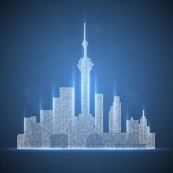 Imagen tecnológica de Shanghai — Vector de stock