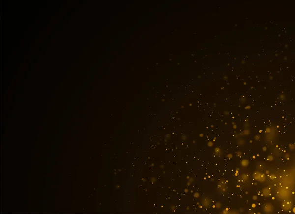 Parlak Sihirli Toz Parçacıkları Altın Parıldayan Işıklar Efektleri Tasarımınız Için — Stok Vektör