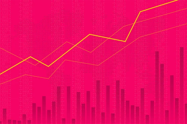 Visualización Abstracta Infografías Gráfico Gráfico Negocio Con Tres Líneas Aumento — Vector de stock