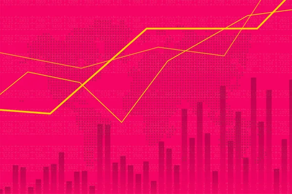 Visualização Abstrata Infográficos Gráfico Gráfico Negócios Com Três Linhas Aumento — Vetor de Stock