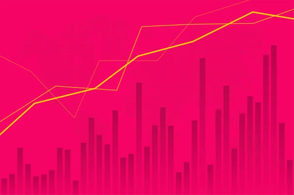 Visualização Abstrata Infográficos Gráfico Gráfico Negócios Com Três Linhas Aumento — Vetor de Stock