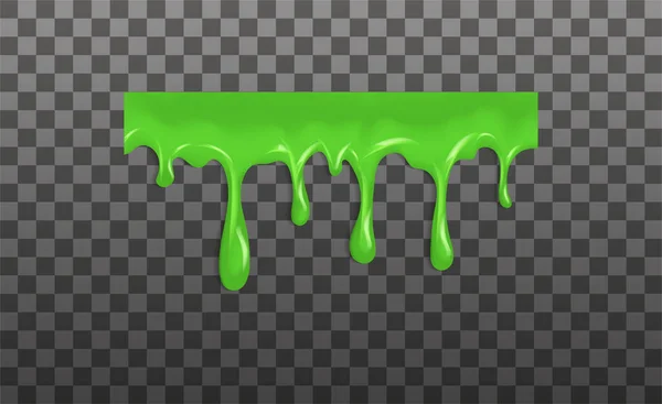 Realistický Zelený Lepkavý Sliz Ilustrace Izolovaná Průhledném Pozadí Grafický Koncept — Stockový vektor