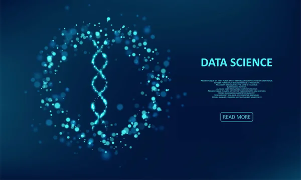 Visualisierung Großer Genomischer Daten Dna Test Genom Karte Glitzernder Lichterstaub — Stockvektor