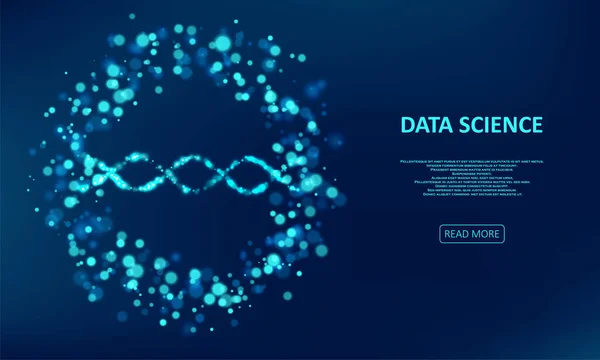 Visualisierung Großer Genomischer Daten Dna Test Genom Karte Glitzernder Lichterstaub — Stockvektor