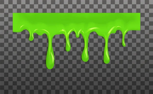 Realistic Green Sticky Slime Illustration Isolated Transparent Background Graphic Concept — Stock Vector