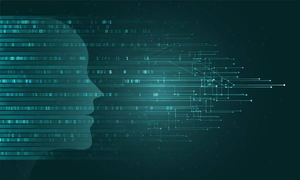 Ilustracja Sztucznej Inteligencji Sztuczna Inteligencja Koncepcja Uczenia Maszynowego Cyfrowy Kod — Wektor stockowy