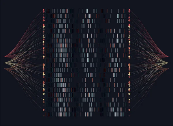 Stora Genomiska Data Visualisering Dna Test Genom Karta Grafiskt Koncept — Stock vektor