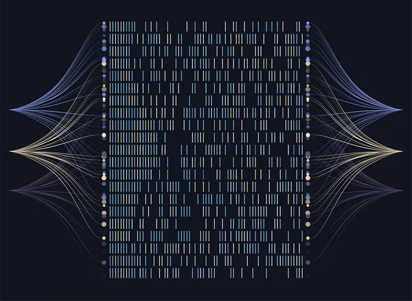 Velká Vizualizace Genomických Dat Dna Test Genomová Mapa Grafický Koncept — Stockový vektor