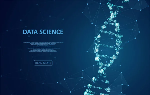 Ilustração Estrutura Conceito Dna Futurista Mapa Genômico Com Poeira Brilhante — Vetor de Stock