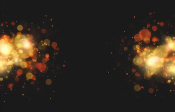 Яркие Золотые Огни Фон Эффекта Света Частиц Графическая Концепция Вашего — стоковый вектор