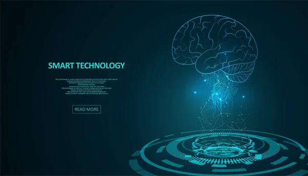 Технологічна Ілюстрація Мозку Концепція Машинного Навчання Цифрові Інновації Фон — стоковий вектор