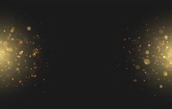 Яркие Золотые Огни Фон Эффекта Света Частиц Графическая Концепция Вашего — стоковый вектор