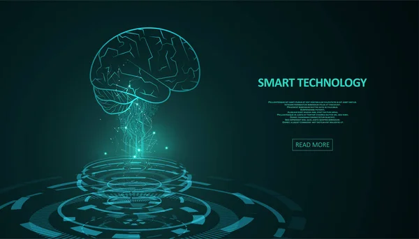 Τεχνολογική Απεικόνιση Εγκεφάλου Μηχανική Μάθηση Έννοια Ψηφιακό Υπόβαθρο Καινοτομίας — Διανυσματικό Αρχείο