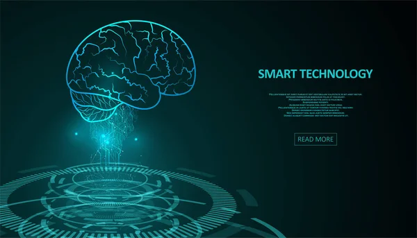 Τεχνολογική Απεικόνιση Εγκεφάλου Μηχανική Μάθηση Έννοια Ψηφιακό Υπόβαθρο Καινοτομίας — Διανυσματικό Αρχείο