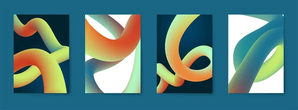 Flytande Färgformer Abstrakt Färgglada Kurva Linje Grafiskt Koncept För Din — Stock vektor