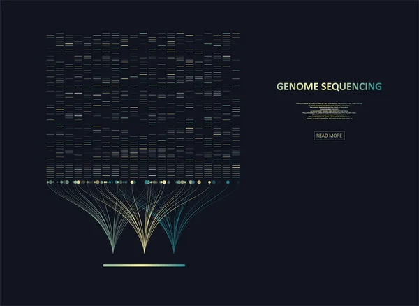 ビッグゲノムデータの可視化 Dna検査ゲノムマップ あなたのデザインのグラフィックコンセプト — ストックベクタ