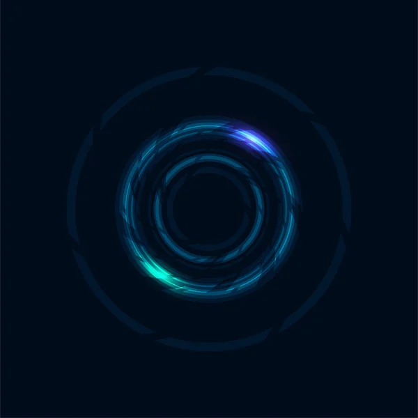 Energía Abstracta Con Luminoso Círculos Brillantes Fondo Líneas Azules Brillantes — Vector de stock