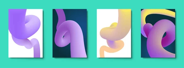 Formes Couleur Liquide Ligne Courbe Colorée Abstraite Concept Graphique Pour — Image vectorielle