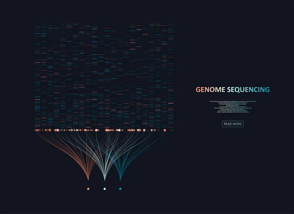 Visualização Grandes Dados Genômicos Teste Adn Mapa Genoma Conceito Gráfico — Vetor de Stock