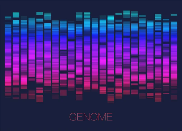 Visualización Grandes Datos Genómicos Prueba Adn Mapa Del Genoma Concepto — Archivo Imágenes Vectoriales